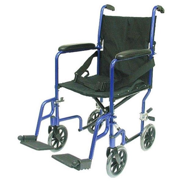 Karman Healthcare Karman Healthcare LT-2019-BL Transport Wheelchair-Blue LT-2019-BL